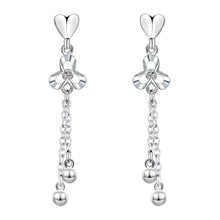 silver plated earings jewelry Clover flower stud pendientes to us bear joias 19 ELY