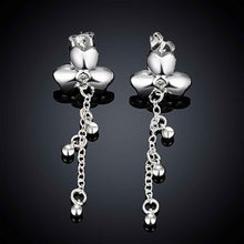 silver plated earings jewelry Clover flower stud pendientes to us bear joias 19 ELY