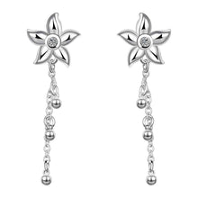silver plated earings jewelry Clover flower stud pendientes to us bear joias 19 ELY