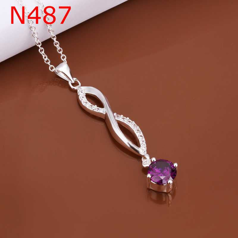silver statement necklace Insets Crystal 8 Shape colares Costume Jewellery 6 ELY