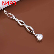 silver statement necklace Insets Crystal 8 Shape colares Costume Jewellery 6 ELY