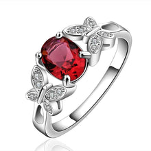 silver wedding rings butterfly stone opal 648 ELY