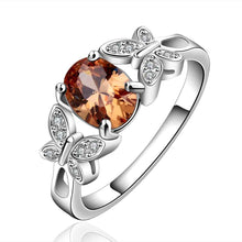 silver wedding rings butterfly stone opal 648 ELY