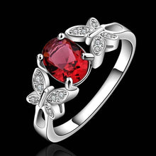 silver wedding rings butterfly stone opal 648 ELY