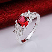 silver wedding rings butterfly stone opal 648 ELY