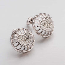 Austrian Crystal clip on earrings heart in middle mjk stud earrings orecchini bone 42 ELY
