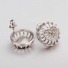 Austrian Crystal clip on earrings heart in middle mjk stud earrings orecchini bone 42 ELY