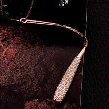 Austrian Crystal necklace women rose golden long necklace collier femme bijoux 92 ELY