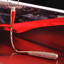 Austrian Crystal necklace women rose golden long necklace collier femme bijoux 92 ELY