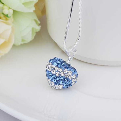 Shamballa pendant necklace blue silver love lp collares floating charms SBN 98 ELY