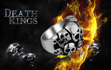 punk style stainless steel engagement ring Skulls smiles men ring floating charms MAYAR 1 ELY