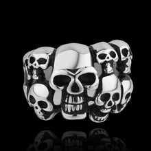punk style stainless steel engagement ring Skulls smiles men ring floating charms MAYAR 1 ELY