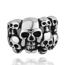 punk style stainless steel engagement ring Skulls smiles men ring floating charms MAYAR 1 ELY