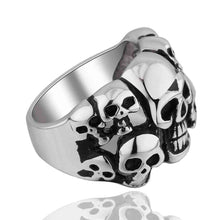 punk style stainless steel engagement ring Skulls smiles men ring floating charms MAYAR 1 ELY
