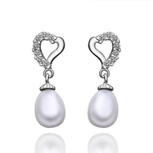 silver clip on earrings beads imitation pearl stud cufflinks Hand Madeball 262 ELY