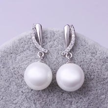silver clip on earrings beads imitation pearl stud cufflinks Hand Madeball 262 ELY