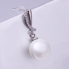 silver clip on earrings beads imitation pearl stud cufflinks Hand Madeball 262 ELY