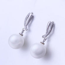 silver clip on earrings beads imitation pearl stud cufflinks Hand Madeball 262 ELY