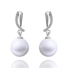 silver clip on earrings beads imitation pearl stud cufflinks Hand Madeball 262 ELY
