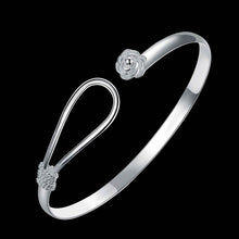 silver friendship bangle Flower singlet buckle women pulseras Personalized SMTB179 ELY