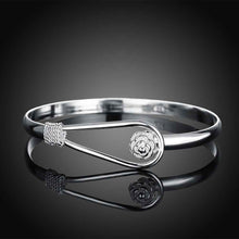 silver friendship bangle Flower singlet buckle women pulseras Personalized SMTB179 ELY
