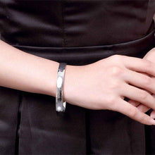 silver friendship bangle Glossy oval women bracelet Hand Madeball SMTB169 ELY