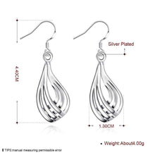 silver plated earrings Corrugated Three-wire drop brinco bijoux femme ELY