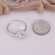 silver plated engagement ring Inlaid Stone Fireworks aneis 55 ELY