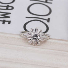 silver plated engagement ring Inlaid Stone Fireworks aneis 55 ELY