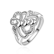 silver plated engagement ring Inlaid Stone Fireworks aneis 55 ELY