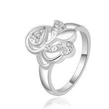 silver plated engagement ring Inlaid Stone Fireworks aneis 55 ELY