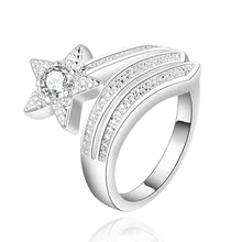 silver plated engagement ring Inlaid Stone Fireworks aneis 55 ELY