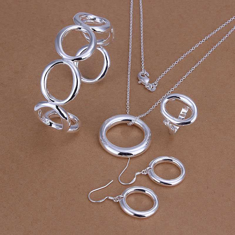 silver plated jewelry sets Necklace&Bracelet&Earring&Ring Sets margarida 62 ELY