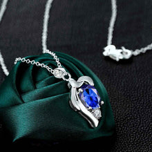 silver plated necklace Insets Heart big necklace ruby jewelry ELY