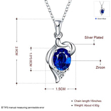 silver plated necklace Insets Heart big necklace ruby jewelry ELY