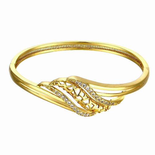 18K Gold Plating with crystal men bracelet horloge ELY