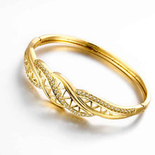 18K Gold Plating with crystal men bracelet horloge ELY