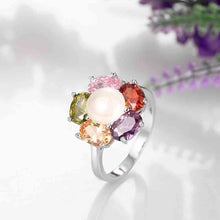 18K Gold Plated ring Colored flowers anillos fine jewelry SKGR412 ELY