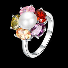 18K Gold Plated ring Colored flowers anillos fine jewelry SKGR412 ELY