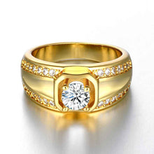 18K Gold Plated wedding ring Through stone men ring sport SKGR128 ELY