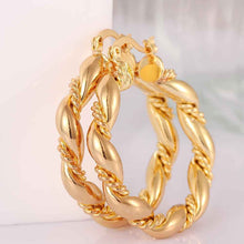 18k gold plated earings jewelry casual cord hoop pendientes jewellery ELY