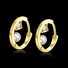 18k gold plated earring crystal pearl clip brincos de festa joias 371 ELY