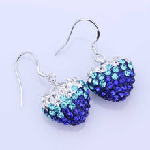 Shamballa channel earrings biue love crystal drop brinco charms SBE 66 ELY