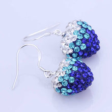 Shamballa channel earrings biue love crystal drop brinco charms SBE 66 ELY