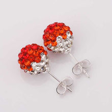 african beads earrings red round crystal stud brincos de festa joyas SBE1 2 ELY