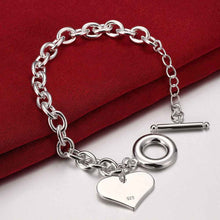 silver bracelet men Heart Tag TO pulseira wedding jewelry285 ELY