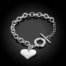 silver bracelet men Heart Tag TO pulseira wedding jewelry285 ELY