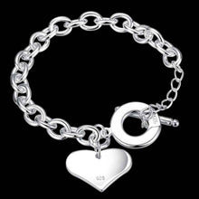 silver bracelet men Heart Tag TO pulseira wedding jewelry285 ELY