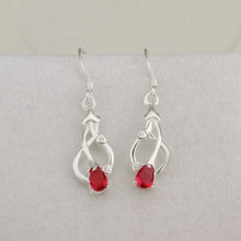 silver earings Red Stone drop brincos de festa Costume Jewellery 28 ELY