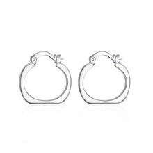 silver earings jewelry Flat Square Round hoop brinco sport 123 ELY